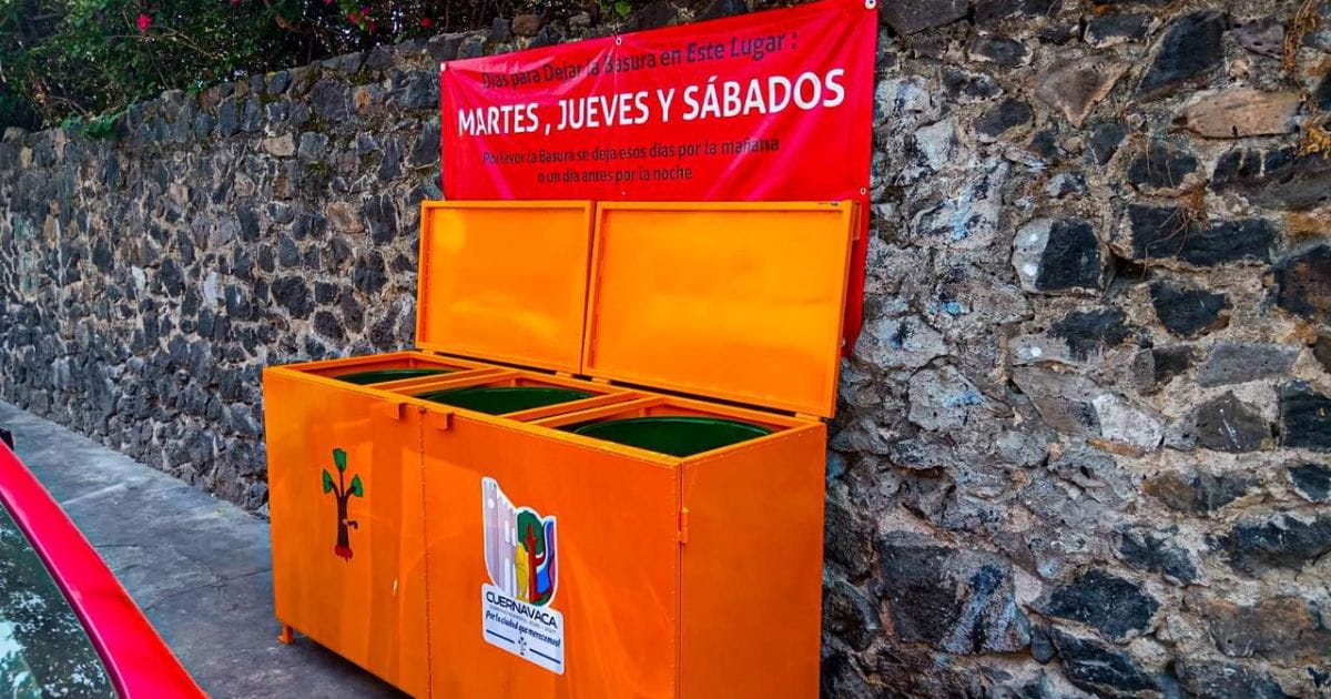 Instalan nuevos contenedores de basura en avenidas de Cuernavaca
