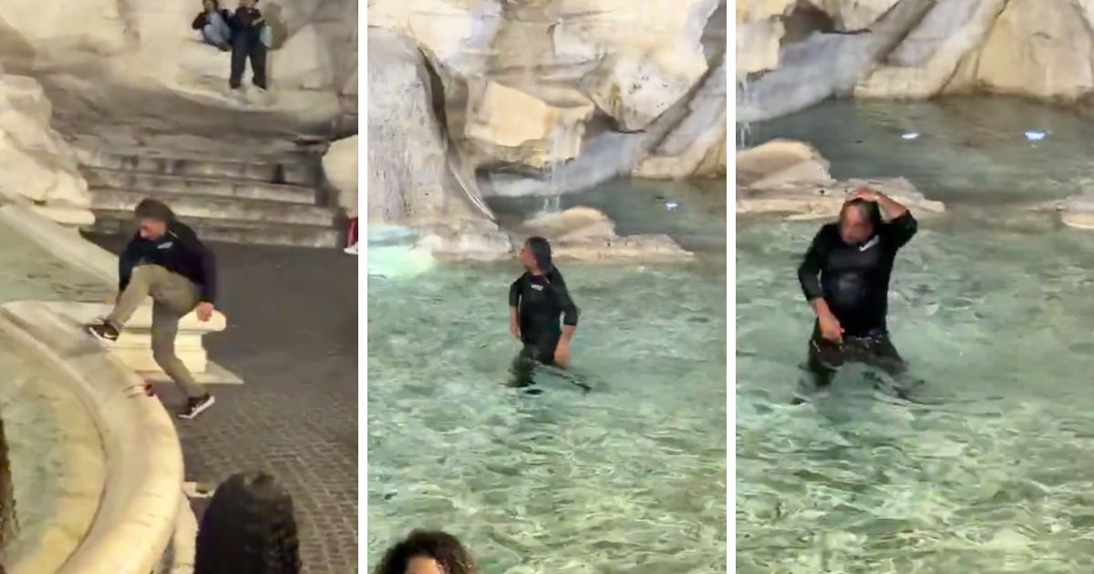 Turista multado en Fontana di Trevi