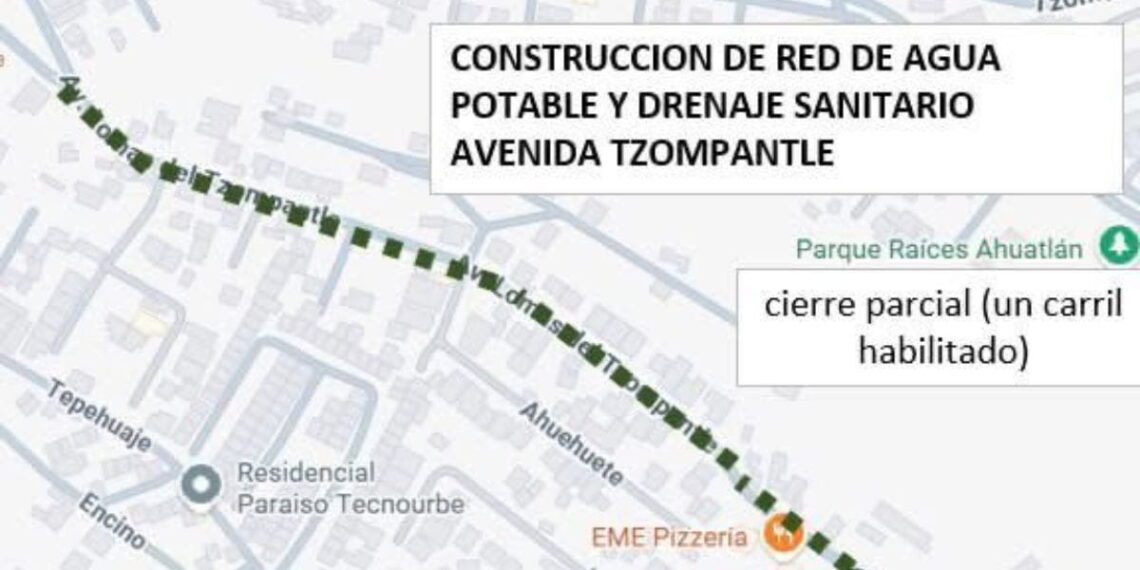 Anuncian cierres viales en Cuernavaca por obras de infraestructura urbana