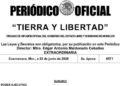 otografía en un plano medio del Periódico Oficial "Tierra y Libertad" o los logotipos institucionales del Gobierno del Estado de Morelos,