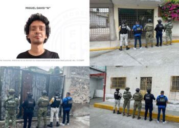 Elementos de la Agencia de Investigación Criminal y la Guardia Nacional resguardando un operativo de cateo en Zacatepec, Morelos