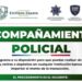 Unidad de la policía municipal brindando seguridad en la zona centro de Emiliano Zapata, Morelos