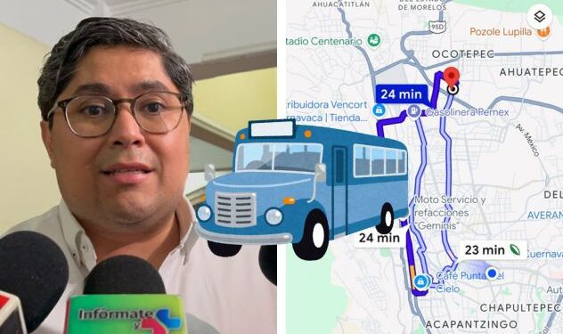 Persona utilizando la aplicación de mapas en su teléfono celular para ubicar calles en Cuernavaca, Morelos