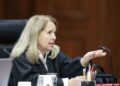 Ministra Loretta Ortiz Ahlf durante una sesión del pleno de la Suprema Corte de Justicia de la Nación en Cuernavaca, Morelos